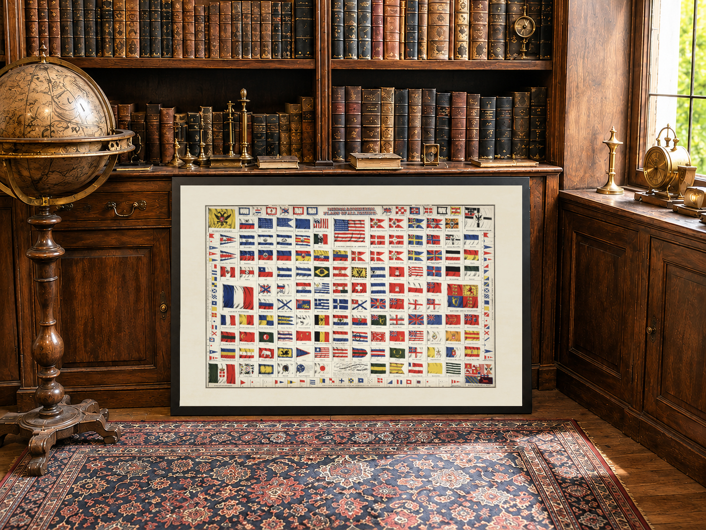 Wereldvlaggen Poster (1874) - Vintage Nationale & Maritieme Vlaggen Muurkunst