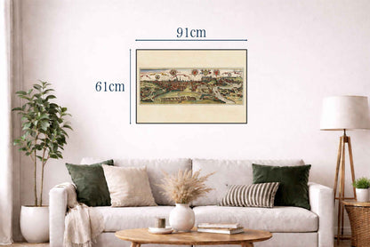 1652 Toruń Poland Antique City Map Print - Bird’s Eye View - Vintage Polish Wall Art