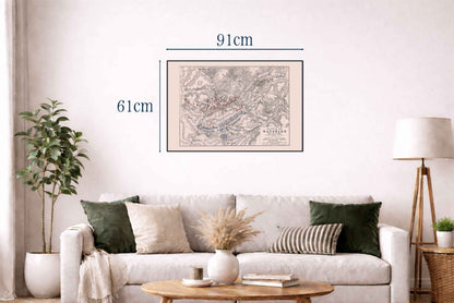 1815 Battle of Waterloo Cartography Print - Historic Military Plan with Army Formations - Strategy Maps