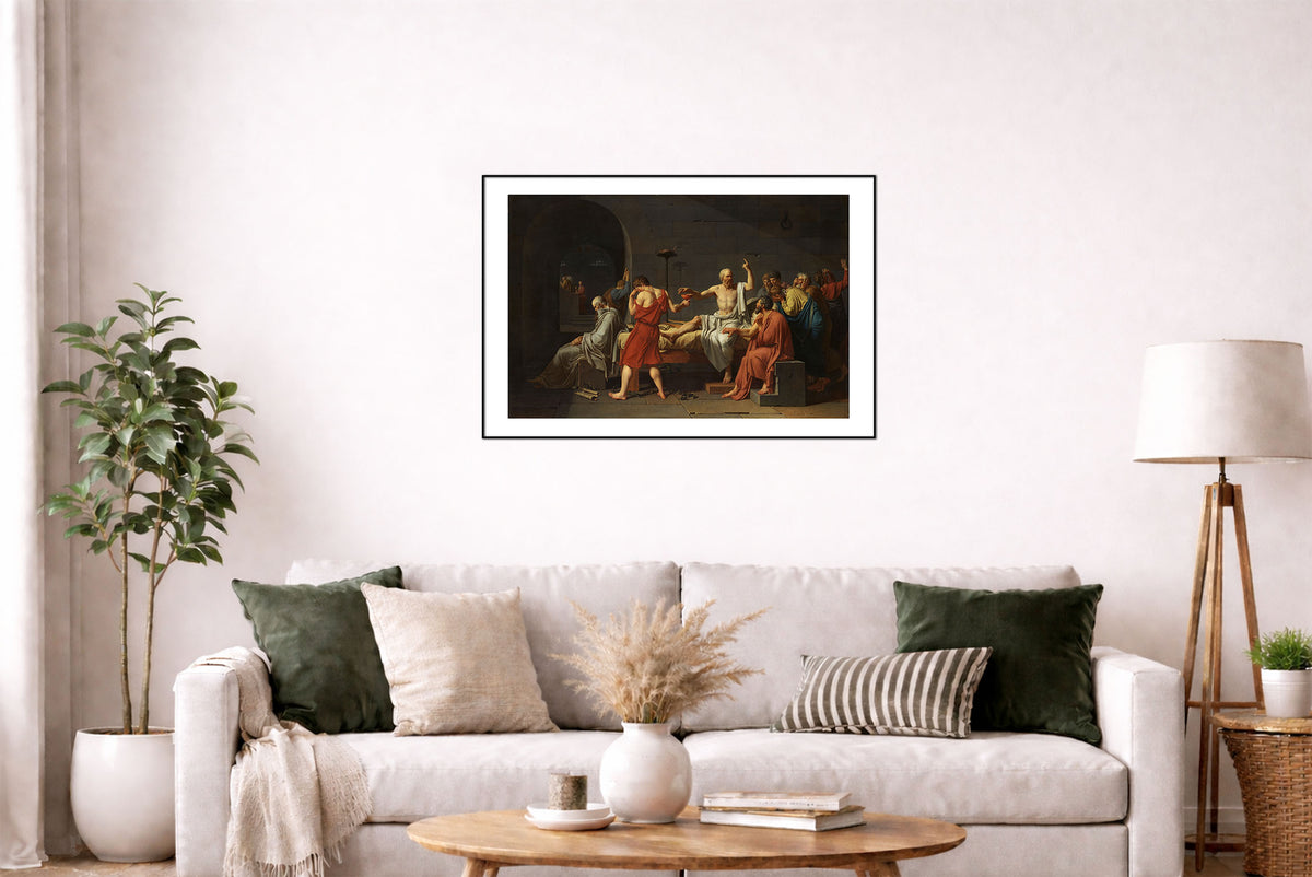 The Death of Socrates 1787 - Jacques-Louis David - Ancient Greece Neoclassical Painting Poster