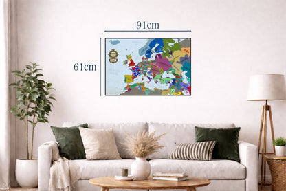 1444 Europa Kaart Print - Post-Varna Middeleeuwse Politieke Kaart
