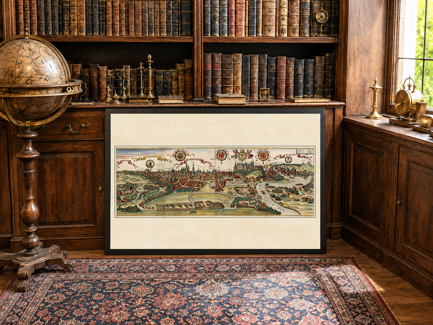 Vintage Krakau Kaart Muurkunst - 1618 Cracovia Metropool Gravure Print