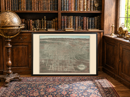 1906 Los Angeles Kaart Poster - Panoramisch Stadsplan met Straten en Spoorlijnen