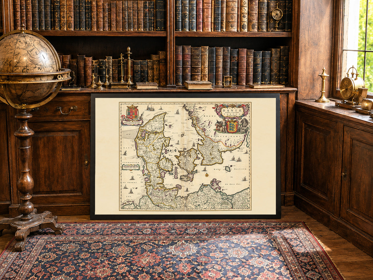 Impression de carte du Danemark de 1690 - Illustration des frontières historiques du Royaume