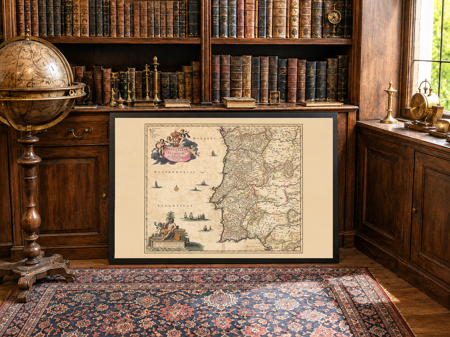 Portugal Kaart Poster (1690) - Vintage Algarve Koninkrijken Muurkunst
